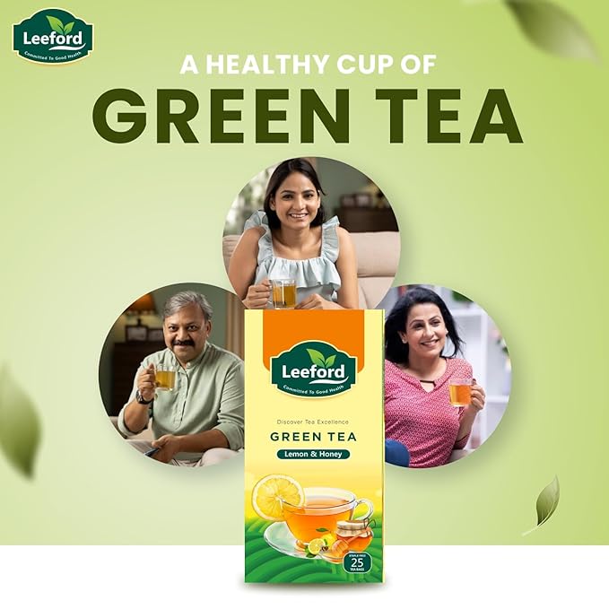 Leeford Green Tea Ginger With Lemon Grass - 25 Bags (Pack of 2)